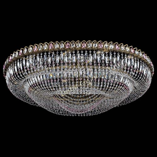 Люстра Кольцо Овал №17 под бронзу розовая в Подольске Гусь Хрустальный