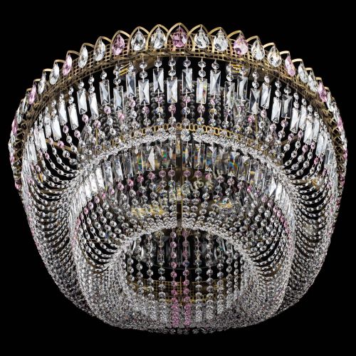 Люстра Кольцо Овал №17 под бронзу розовая в Подольске Гусь Хрустальный