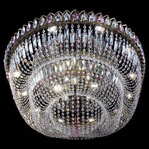 Люстра Кольцо Овал №17 под бронзу розовая в Подольске Гусь Хрустальный