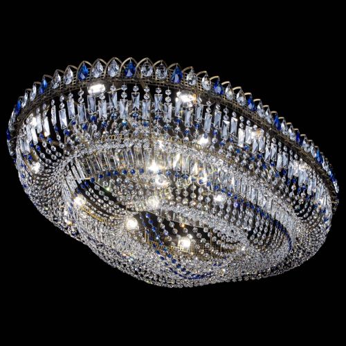 Люстра Кольцо Овал №17 под бронзу синяя в Подольске Гусь Хрустальный