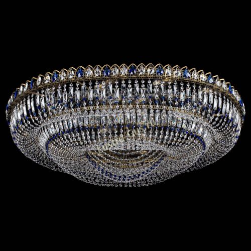 Люстра Кольцо Овал №17 под бронзу синяя в Подольске Гусь Хрустальный