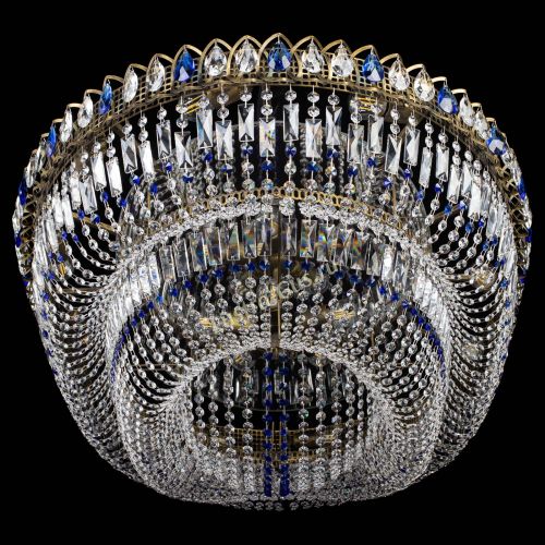 Люстра Кольцо Овал №17 под бронзу синяя в Подольске Гусь Хрустальный