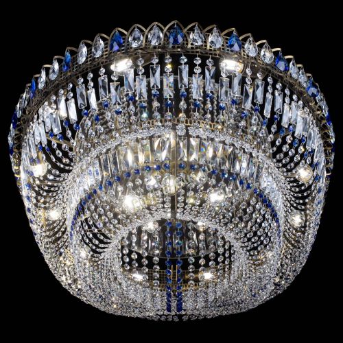 Люстра Кольцо Овал №17 под бронзу синяя в Подольске Гусь Хрустальный