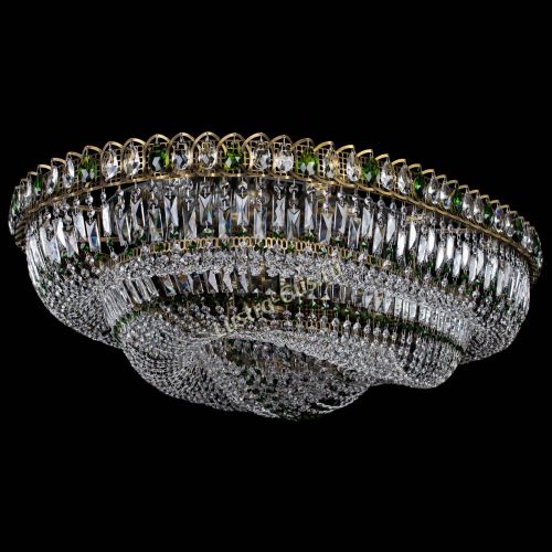 Люстра Кольцо Овал №17 под бронзу зеленая в Подольске Гусь Хрустальный