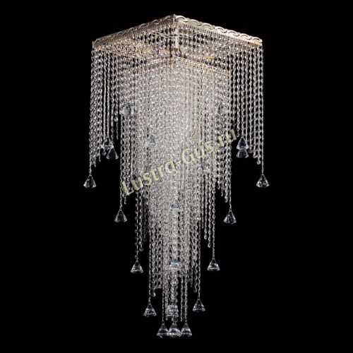 Люстра Квадрат Водопад с конусами в Подольске Гусь Хрустальный