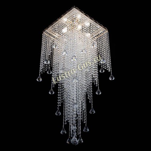Люстра Квадрат Водопад с конусами в Подольске Гусь Хрустальный