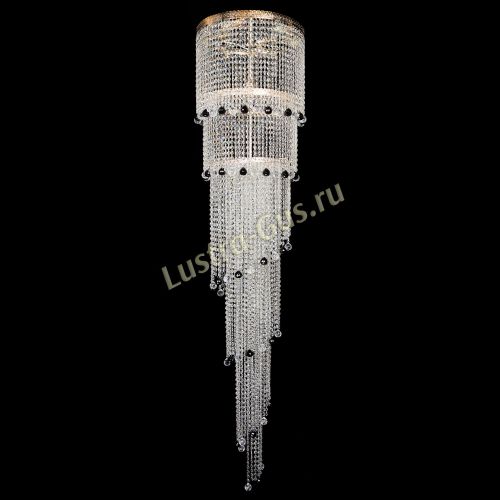 Люстра Милан каскад шар черный в Подольске Гусь Хрустальный