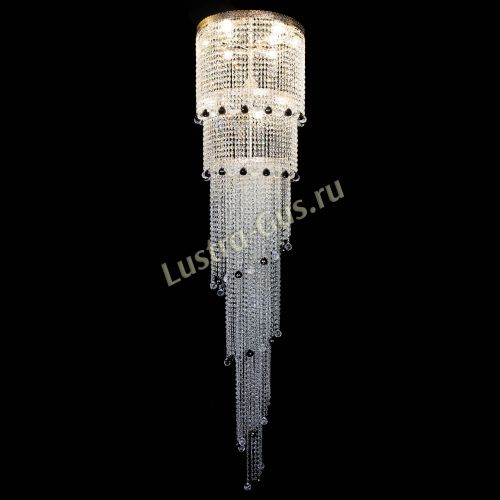 Люстра Милан каскад шар черный в Подольске Гусь Хрустальный