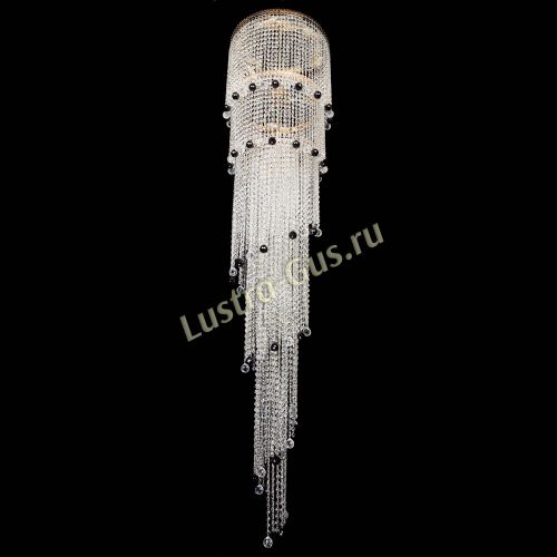 Люстра Милан каскад шар черный в Подольске Гусь Хрустальный