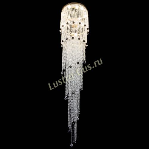 Люстра Милан каскад шар черный в Подольске Гусь Хрустальный