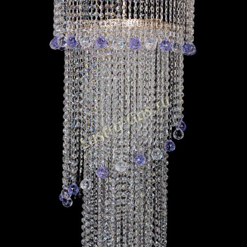 Люстра Милан каскад шар фиолетовый в Подольске Гусь Хрустальный