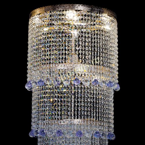 Люстра Милан каскад шар фиолетовый в Подольске Гусь Хрустальный