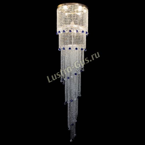 Люстра Милан каскад шар синий в Подольске Гусь Хрустальный