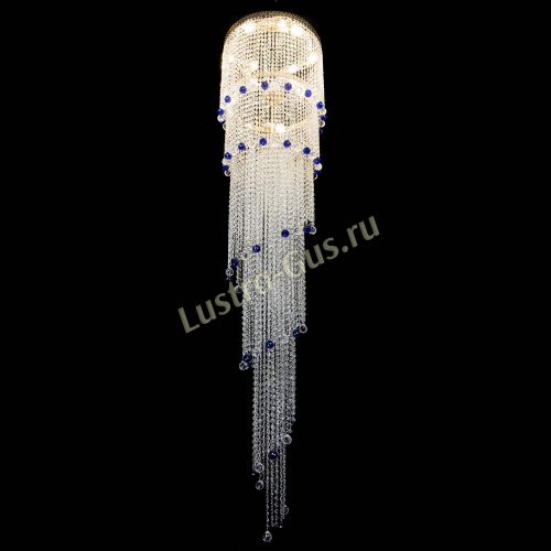 Люстра Милан каскад шар синий в Подольске Гусь Хрустальный