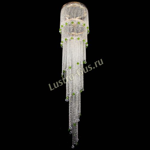 Люстра Милан каскад шар зеленый в Подольске Гусь Хрустальный