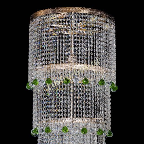 Люстра Милан каскад шар зеленый в Подольске Гусь Хрустальный