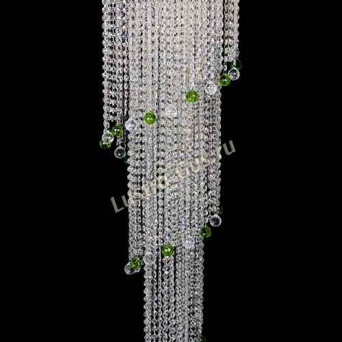 Люстра Милан каскад шар зеленый в Подольске Гусь Хрустальный