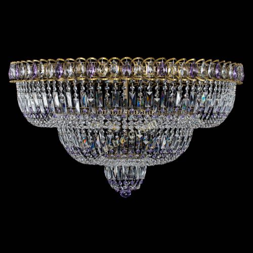 Люстра Водопад Обтикон №15 под бронзу фиолетовая в Подольске Гусь Хрустальный