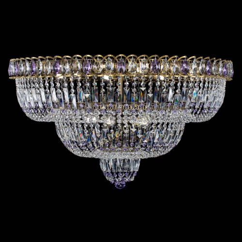 Люстра Водопад Обтикон №15 под бронзу фиолетовая в Подольске Гусь Хрустальный