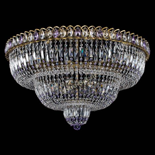 Люстра Водопад Обтикон №15 под бронзу фиолетовая в Подольске Гусь Хрустальный