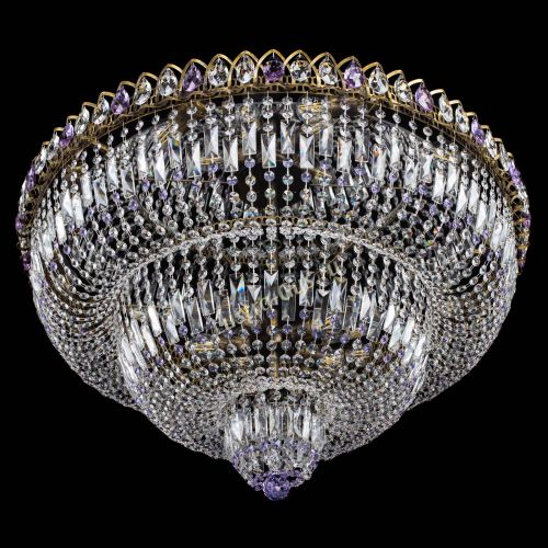 Люстра Водопад Обтикон №15 под бронзу фиолетовая в Подольске Гусь Хрустальный