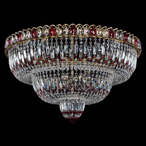 Люстра Водопад Обтикон №15 под бронзу красная в Подольске Гусь Хрустальный