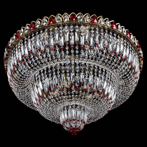 Люстра Водопад Обтикон №15 под бронзу красная в Подольске Гусь Хрустальный