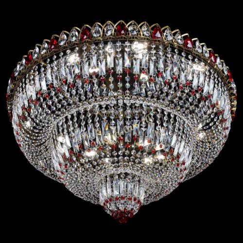 Люстра Водопад Обтикон №15 под бронзу красная в Подольске Гусь Хрустальный