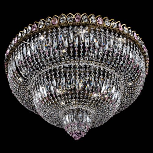 Люстра Водопад Обтикон №15 под бронзу розовая в Подольске Гусь Хрустальный