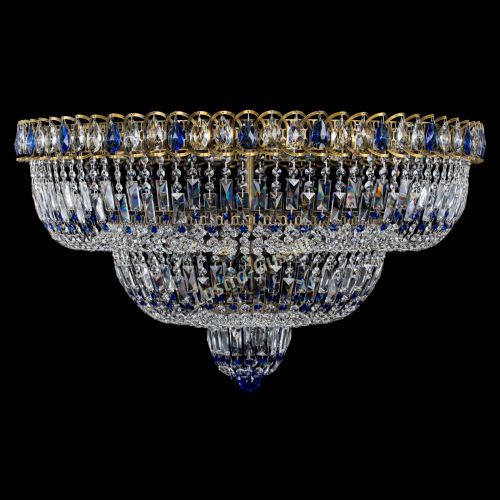 Люстра Водопад Обтикон №15 под бронзу синяя в Подольске Гусь Хрустальный