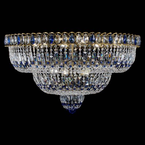 Люстра Водопад Обтикон №15 под бронзу синяя в Подольске Гусь Хрустальный