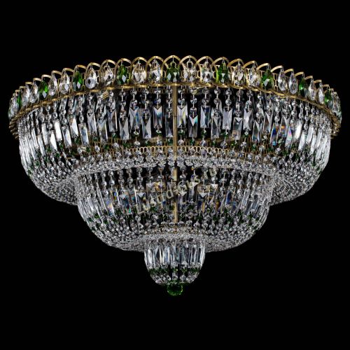 Люстра Водопад Обтикон №15 под бронзу зеленая в Подольске Гусь Хрустальный