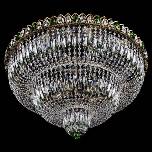 Люстра Водопад Обтикон №15 под бронзу зеленая в Подольске Гусь Хрустальный