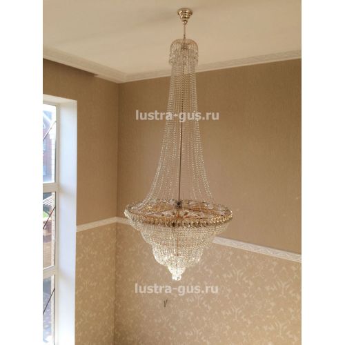 Люстра Водопад с подвесом 1000 мм в Подольске Гусь Хрустальный
