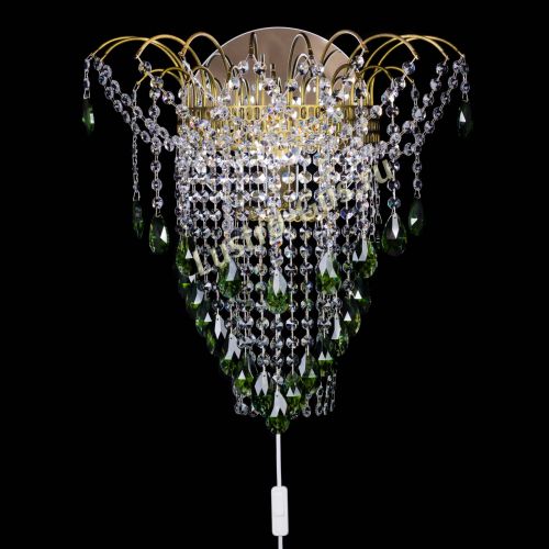 Бра Агата №4 под бронзу Зеленая в Подольске Гусь Хрустальный