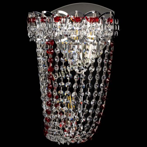 Бра Астра ажур №2 красная в Подольске Гусь Хрустальный