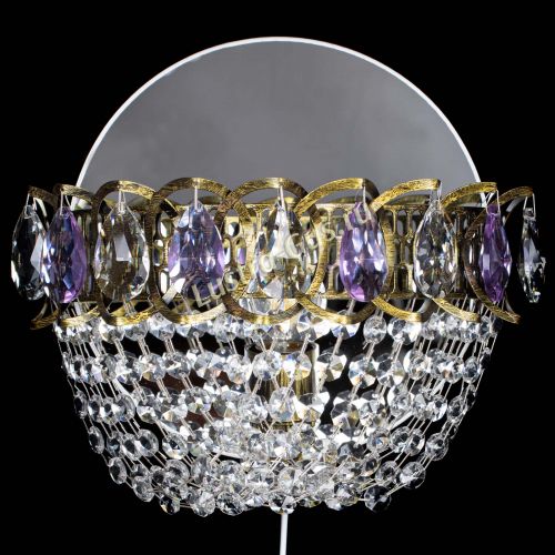 Бра Астра ажур под бронзу фиолетовая в Подольске Гусь Хрустальный