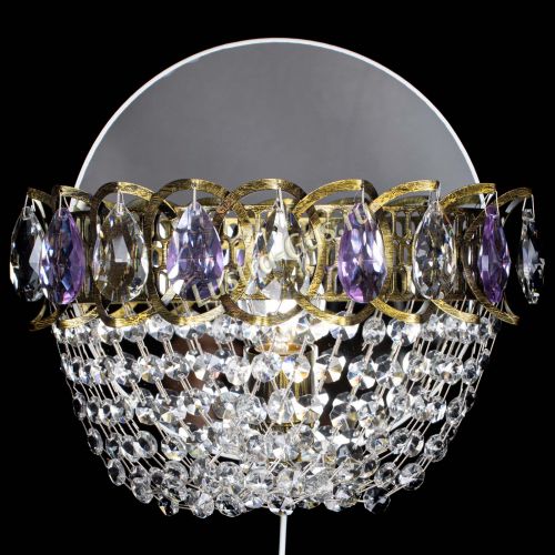 Бра Астра ажур под бронзу фиолетовая в Подольске Гусь Хрустальный