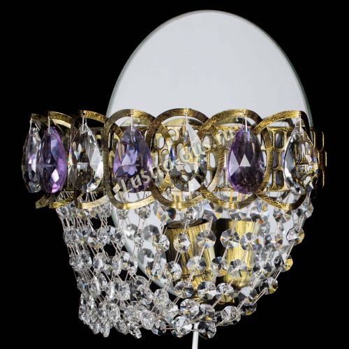 Бра Астра ажур под бронзу фиолетовая в Подольске Гусь Хрустальный