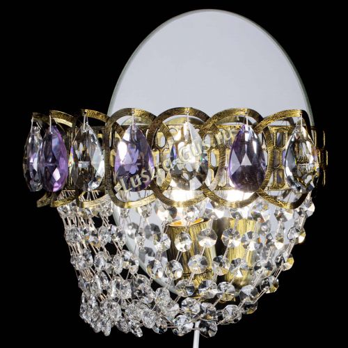 Бра Астра ажур под бронзу фиолетовая в Подольске Гусь Хрустальный