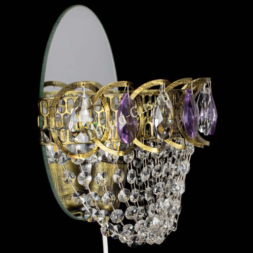 Бра Астра ажур под бронзу фиолетовая в Подольске Гусь Хрустальный