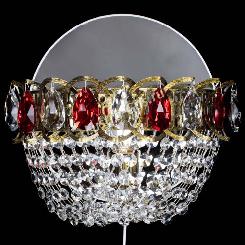 Бра Астра ажур под бронзу красная в Подольске Гусь Хрустальный