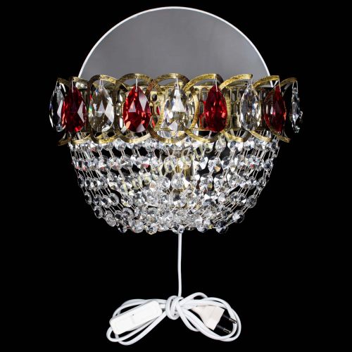 Бра Астра ажур под бронзу красная в Подольске Гусь Хрустальный