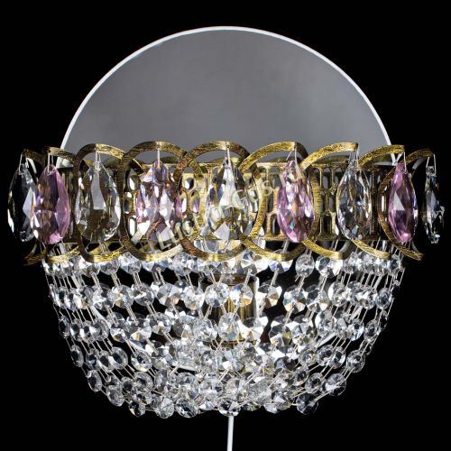 Бра Астра ажур под бронзу розовая в Подольске Гусь Хрустальный