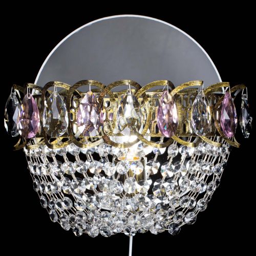 Бра Астра ажур под бронзу розовая в Подольске Гусь Хрустальный