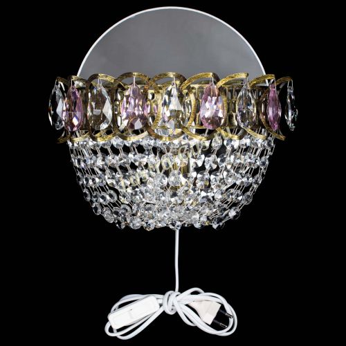 Бра Астра ажур под бронзу розовая в Подольске Гусь Хрустальный