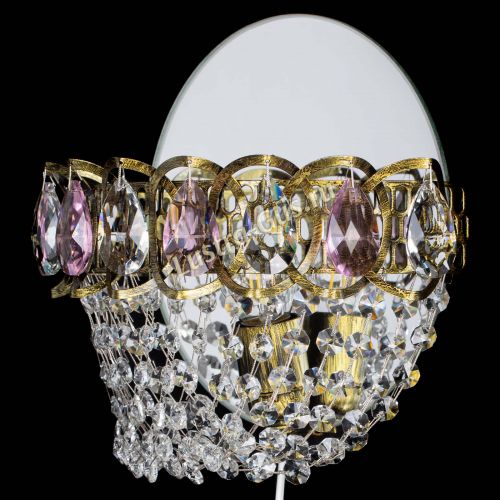 Бра Астра ажур под бронзу розовая в Подольске Гусь Хрустальный