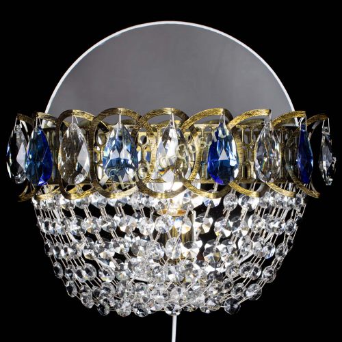 Бра Астра ажур под бронзу синяя в Подольске Гусь Хрустальный