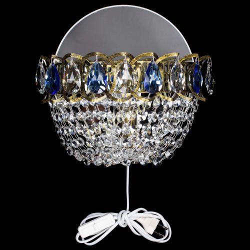 Бра Астра ажур под бронзу синяя в Подольске Гусь Хрустальный