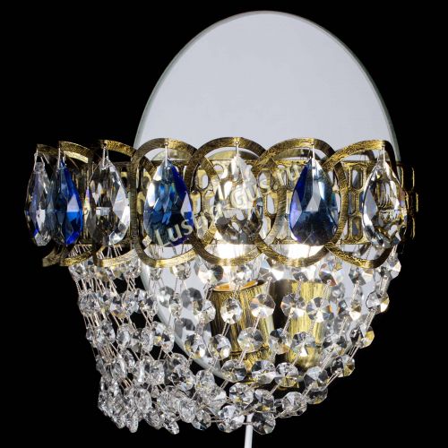 Бра Астра ажур под бронзу синяя в Подольске Гусь Хрустальный